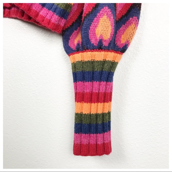 Farm Rio Full of Hearts Mock Neck Sweater Size Large - Picture 9 of 12